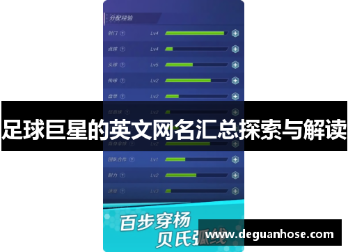 足球巨星的英文网名汇总探索与解读